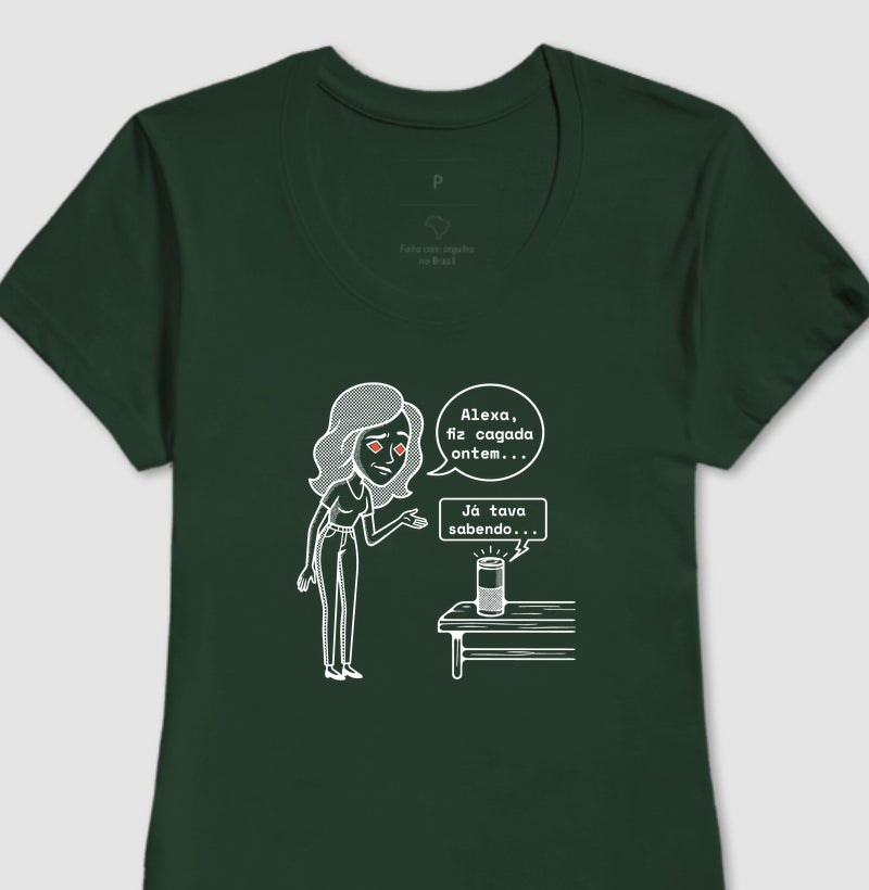 Camiseta Baby Look Verde - Confissão Virtual | Exallaxe
