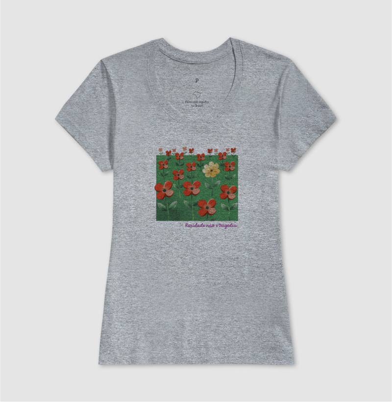 Camiseta Cinza Feminina - Padrão Sincopático