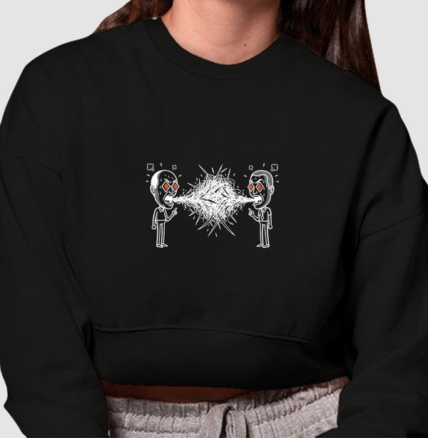 Moletom Cropped Preto - Eloquência Muda