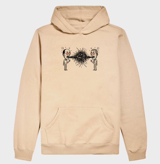 Moletom Hoodie Bege Unissex - Eloquência Muda