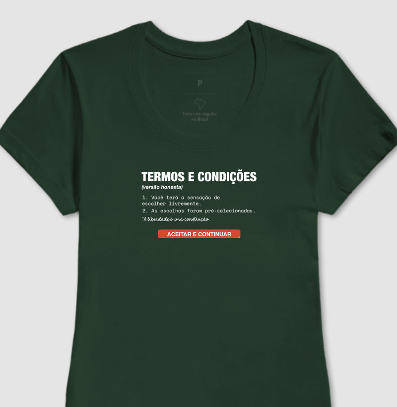 Camiseta Baby Look Verde - Default Honesto | Exallaxe