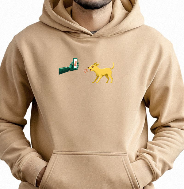 Moletom Hoodie Bege Unissex - Pixel Instinto | Exallaxe