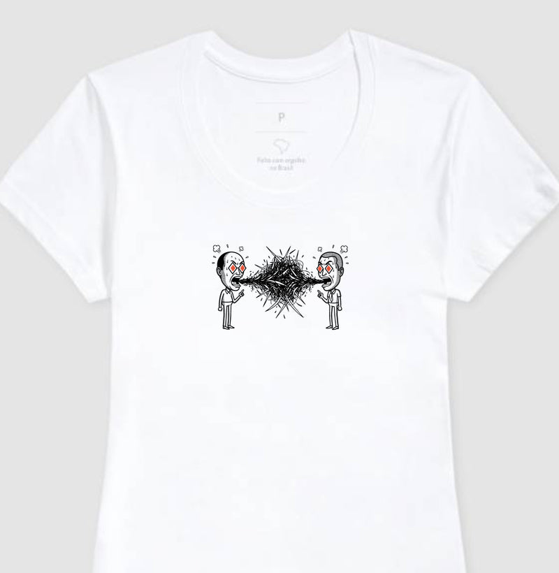 Camiseta Baby Look Branca - Eloquência Muda | Exallaxe