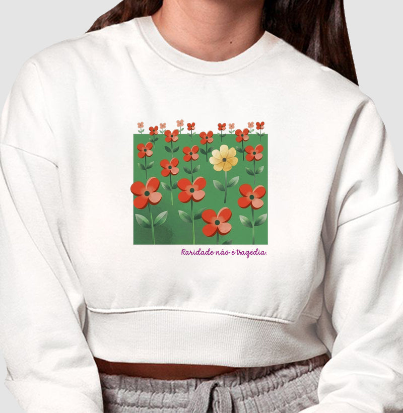 Moletom Cropped Branco - Padrão Sincopático