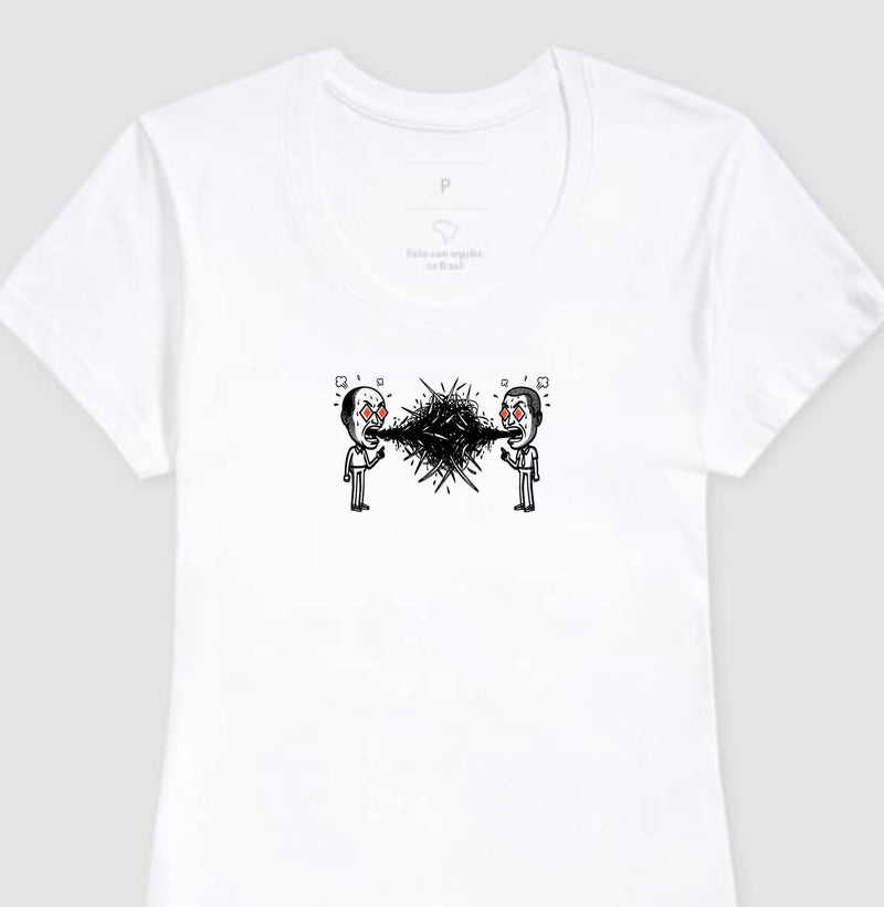 Camiseta Branca Feminina - Eloquência Muda