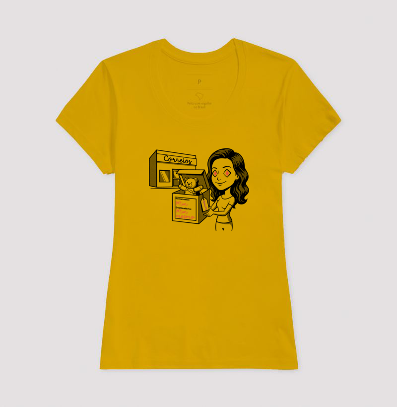Camiseta Baby Look Mostarda - Destinatário Importador | Exallaxe