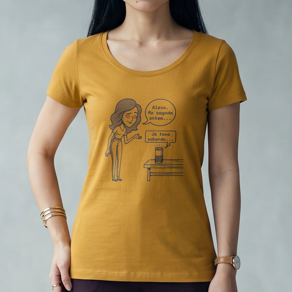 Camiseta Mostarda Feminina - Confissão Virtual
