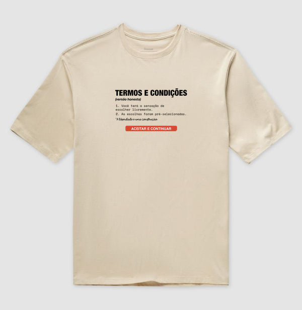 Camiseta Oversized Nude Unissex - Default Honesto | Exallaxe