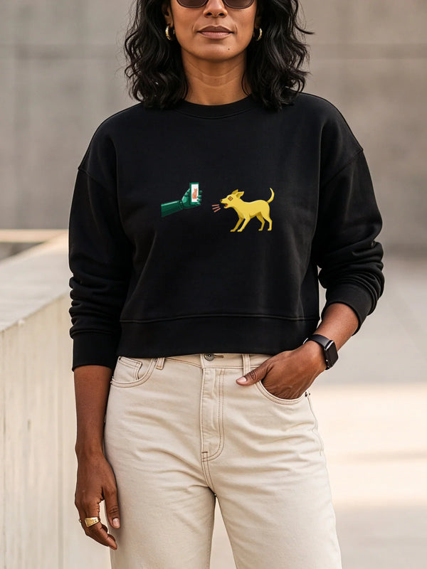 Moletom Cropped Preto - Pixel Instinto | Exallaxe