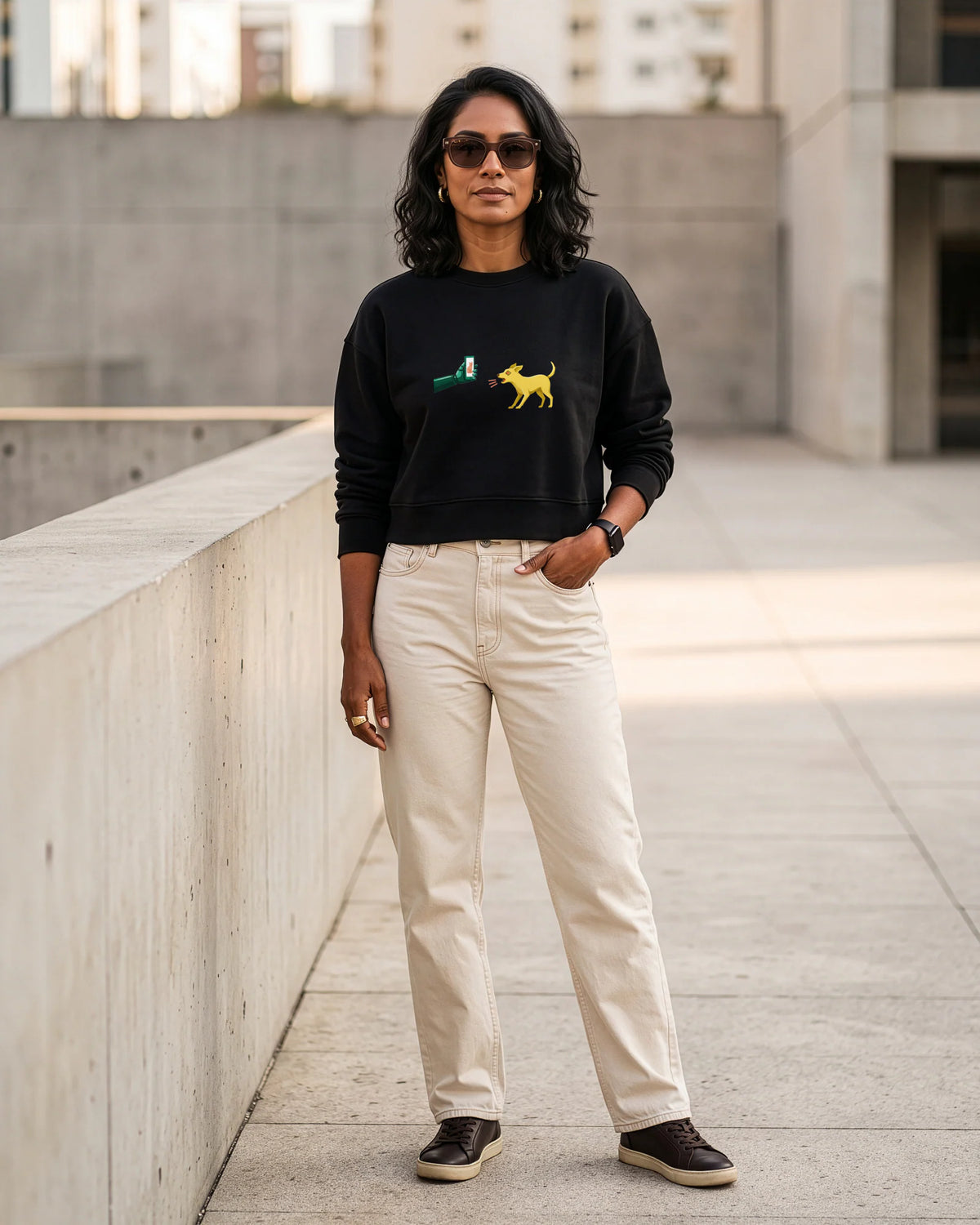 Moletom Cropped Preto - Pixel Instinto | Exallaxe