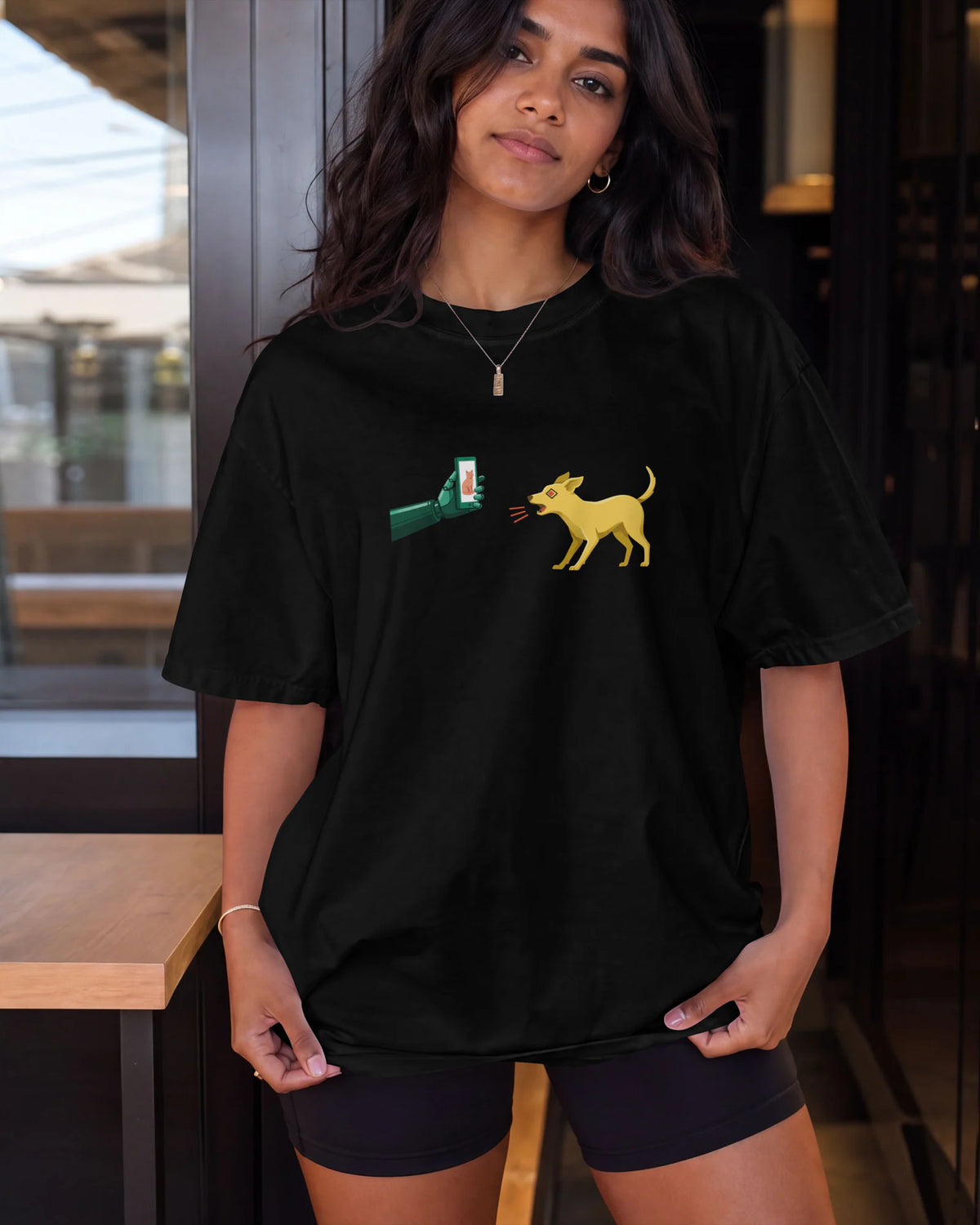 Camiseta Oversized Preta Unissex - Pixel Instinto | Exallaxe