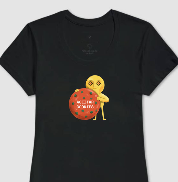 Camiseta Preta Feminina - Candy Click