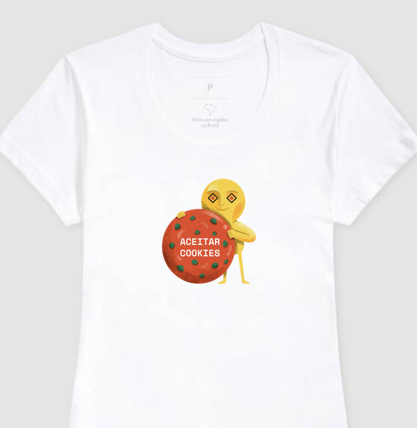 Camiseta Baby Look Branca - Candy Click | Exallaxe