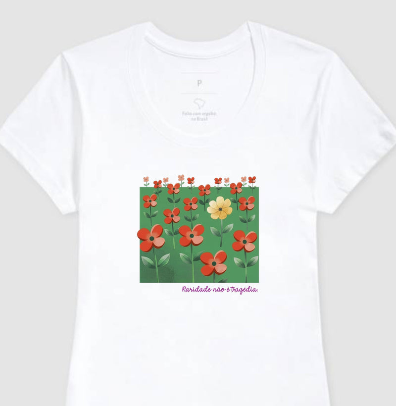 Camiseta Baby Look Branca - Padrão Sincopático | Exallaxe