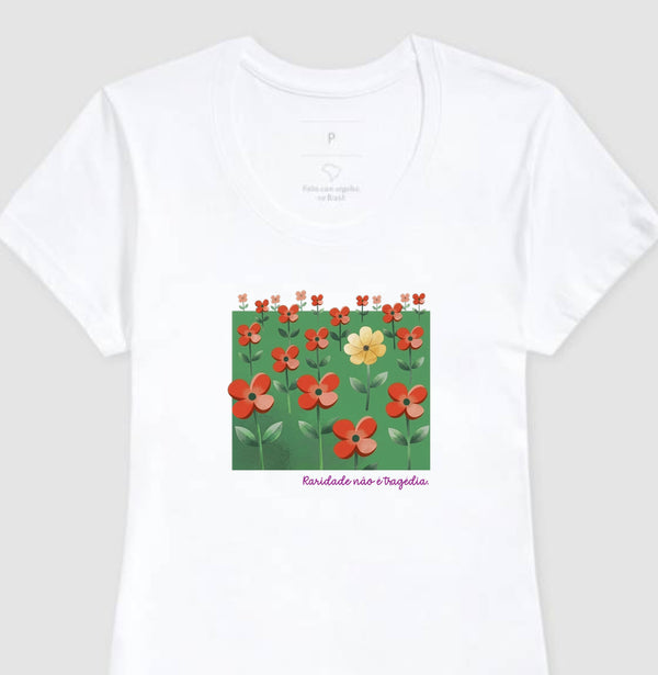 Camiseta Baby Look Branca - Padrão Sincopático | Exallaxe