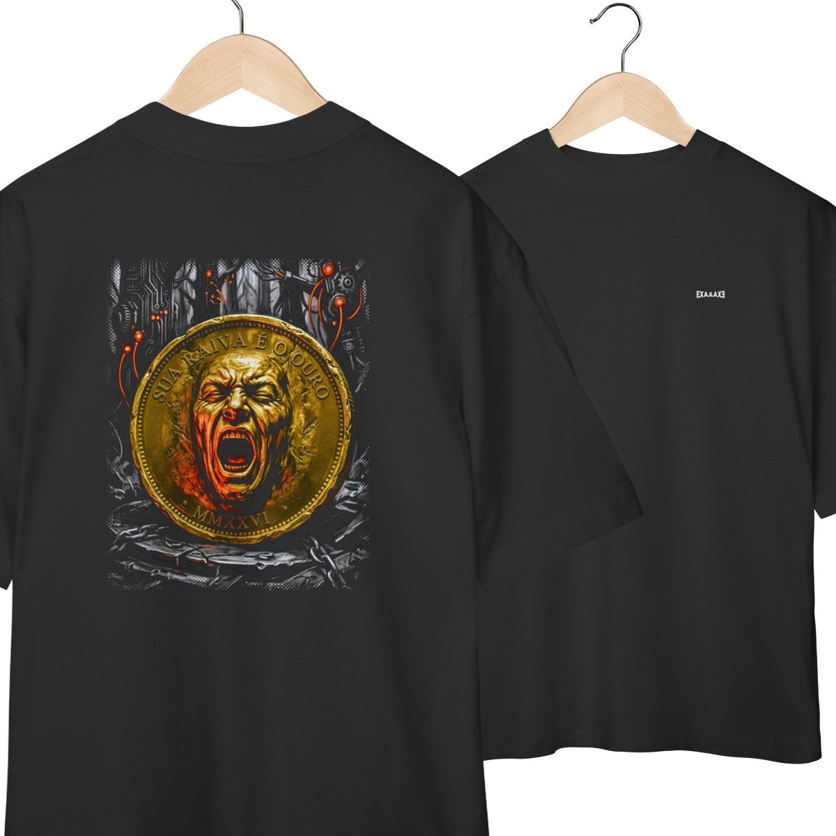Camiseta Oversized Preta Unissex - Rot Cashflow