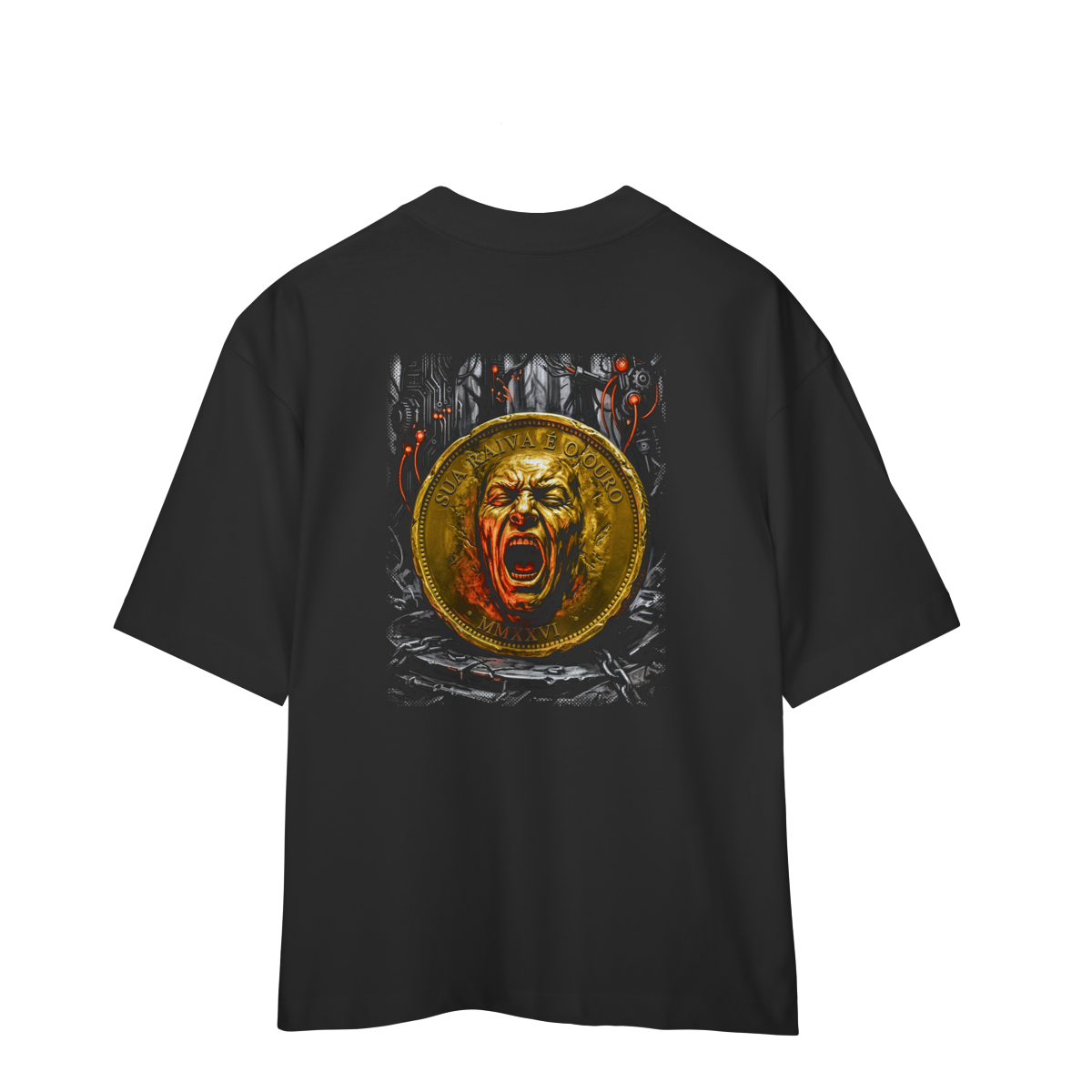 Camiseta Oversized Preta Unissex - Rot Cashflow