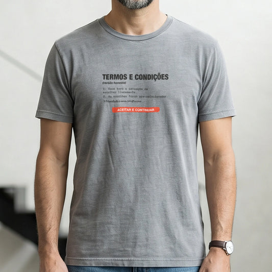 Vitrine 2026 · Camiseta Cinza Unissex - Default Honesto | Exallaxe · principal