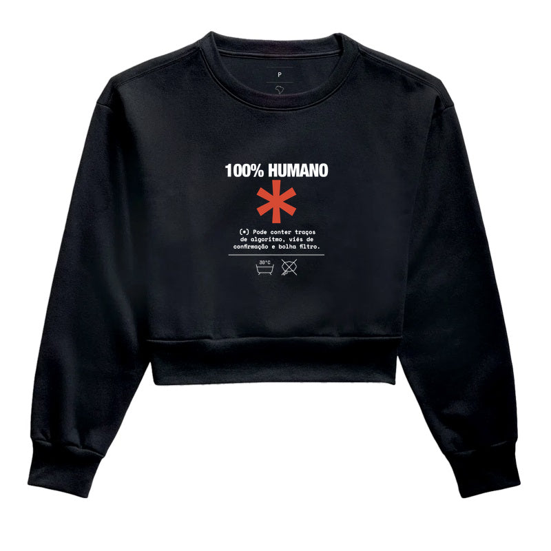 Moletom Cropped Preto - Decomposition Label | Exallaxe
