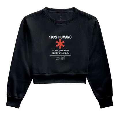 Moletom Cropped Preto - Decomposition Label | Exallaxe