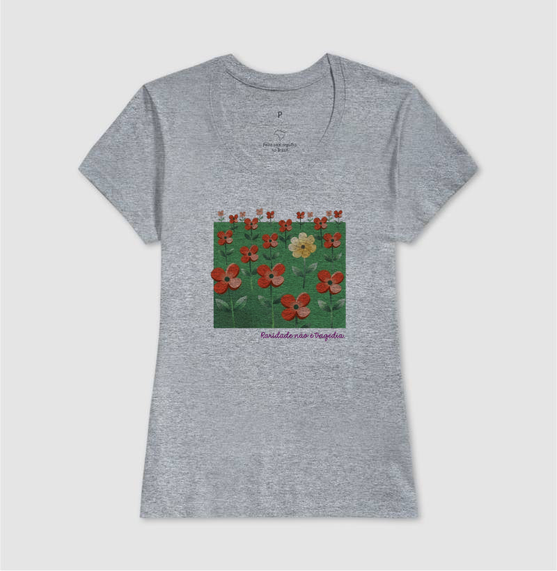 Camiseta Baby Look Cinza - Padrão Sincopático | Exallaxe