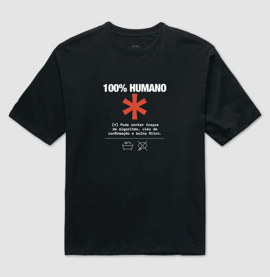Camiseta Oversized Preta Unissex - Decomposition Label | Exallaxe
