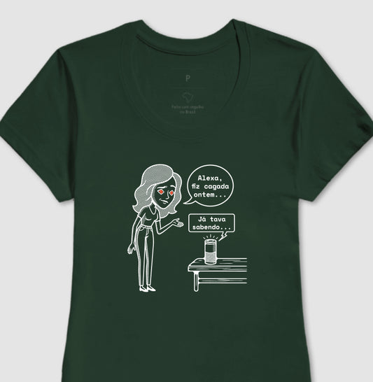 Camiseta Baby Look Verde - Confissão Virtual | Exallaxe