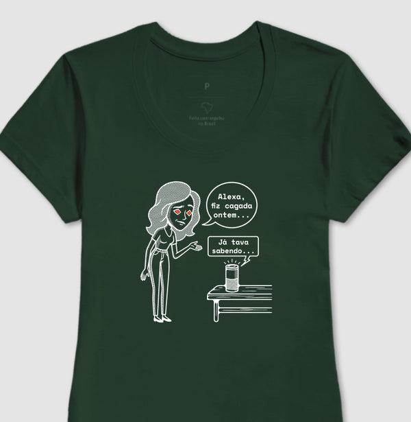 Camiseta Baby Look Verde - Confissão Virtual | Exallaxe