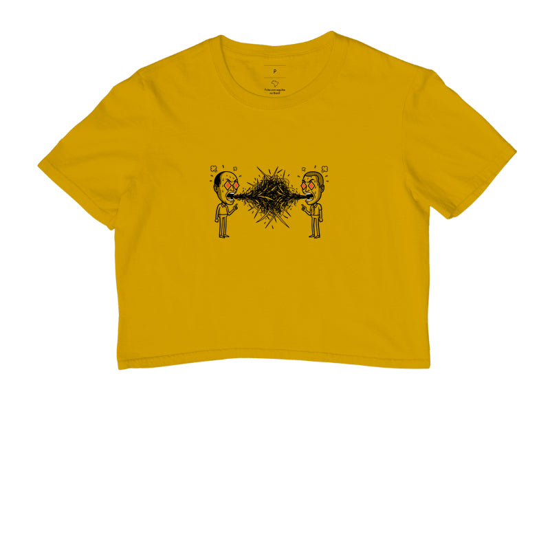 Cropped Mostarda - Eloquência Muda | Exallaxe