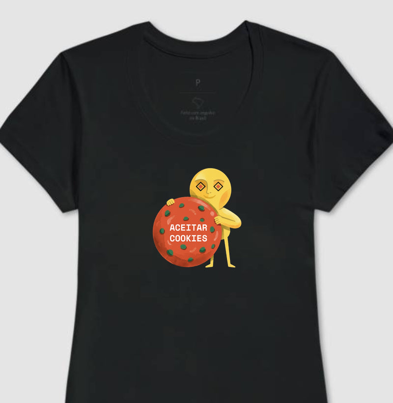 Camiseta Baby Look Preta - Candy Click | Exallaxe
