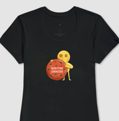 Camiseta Baby Look Preta - Candy Click | Exallaxe