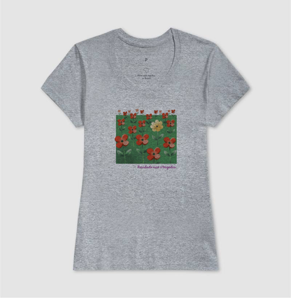 Camiseta Cinza Feminina - Padrão Sincopático