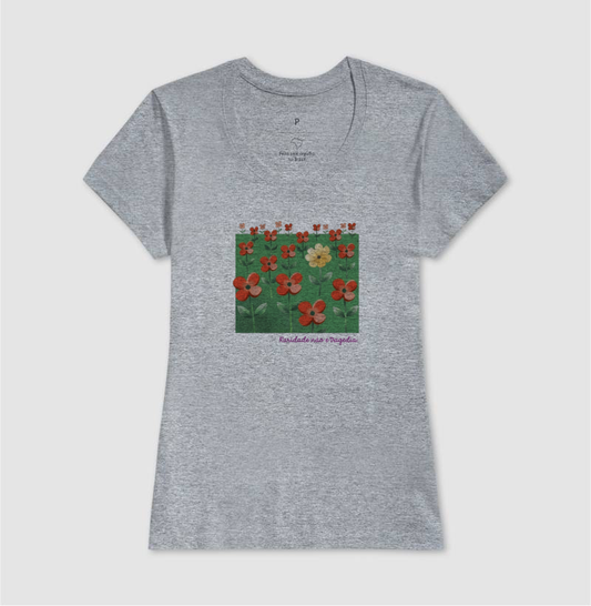 Camiseta Cinza Feminina - Padrão Sincopático