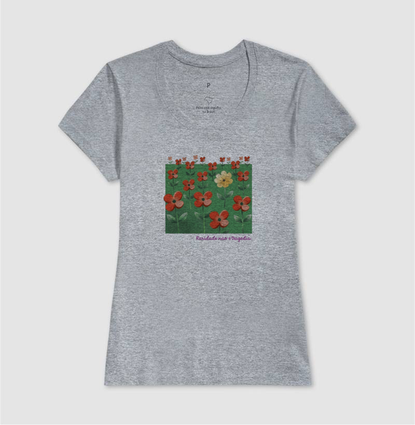Camiseta Cinza Feminina - Padrão Sincopático