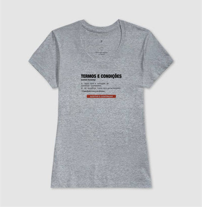 Camiseta Baby Look Cinza - Default Honesto | Exallaxe