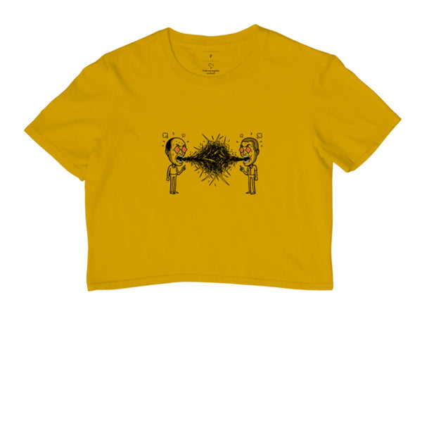 Cropped Mostarda - Eloquência Muda | Exallaxe