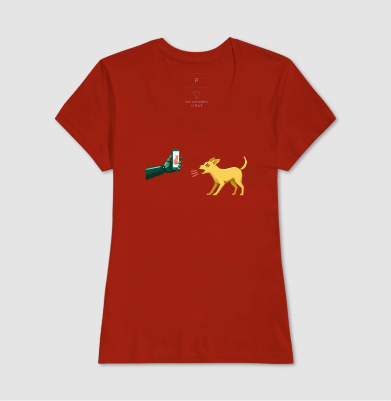 Camiseta Vermelha Baby Look - Pixel Instinto | Exallaxe