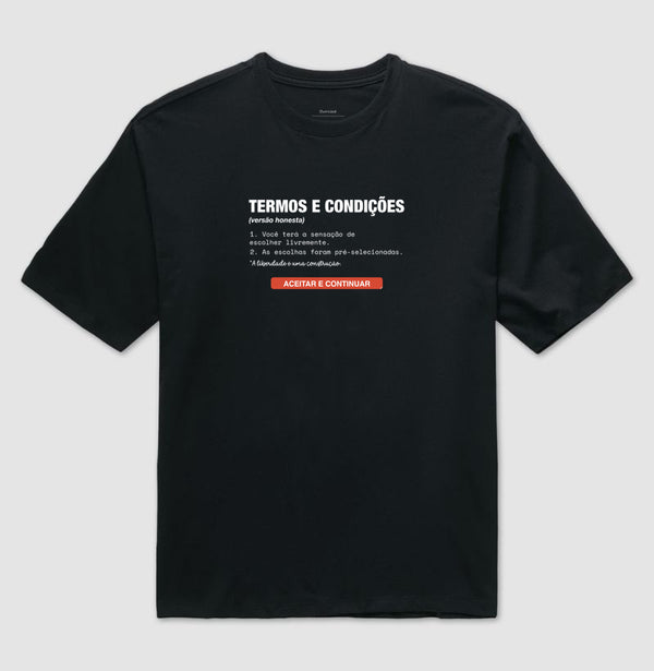 Camiseta Oversized Preta Unissex - Default Honesto