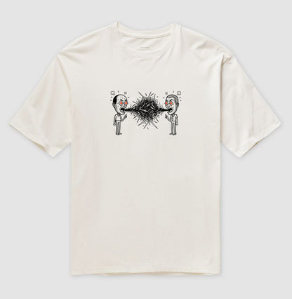 Camiseta Oversized Off-White Unissex - Eloquência Muda