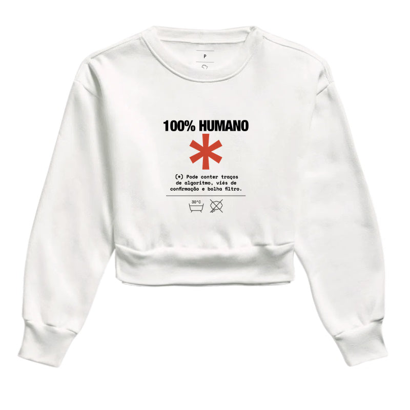 Moletom Cropped Branco - Decomposition Label
