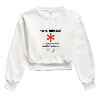 Moletom Cropped Branco - Decomposition Label