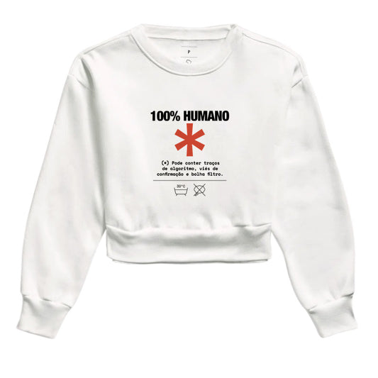 Moletom Cropped Branco - Decomposition Label