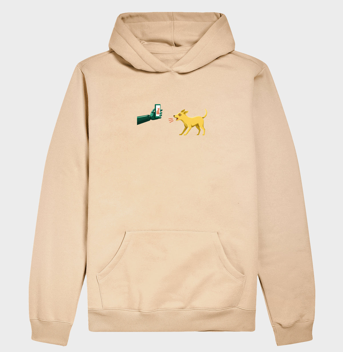 Moletom Hoodie Bege Unissex - Pixel Instinto | Exallaxe