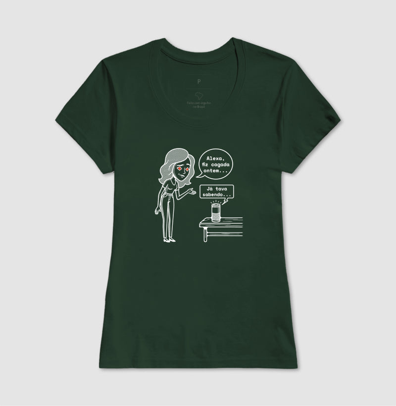 Camiseta Baby Look Verde - Confissão Virtual | Exallaxe
