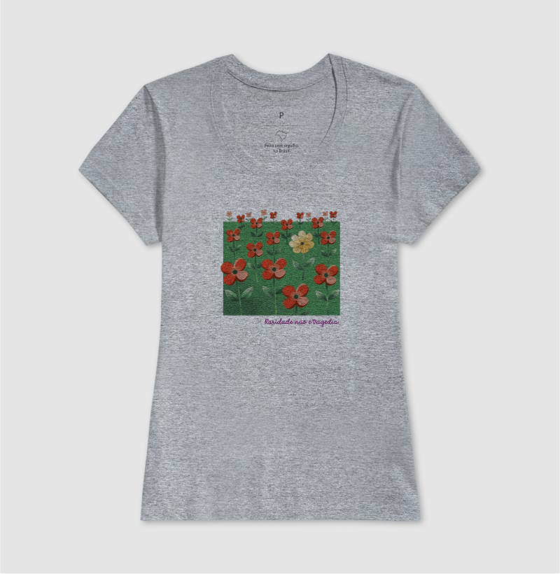 Camiseta Cinza Feminina - Padrão Sincopático