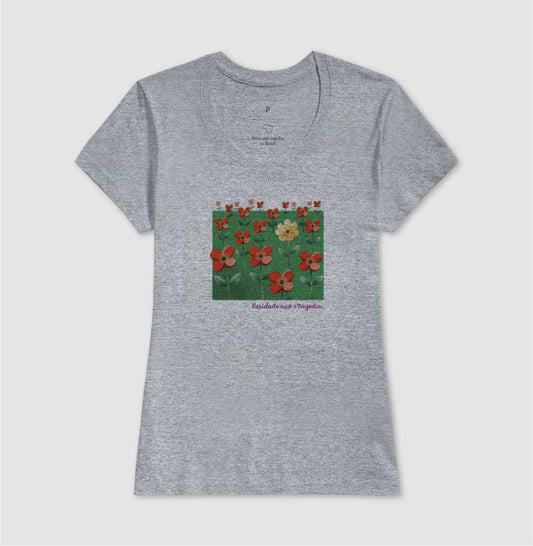 Camiseta Cinza Feminina - Padrão Sincopático
