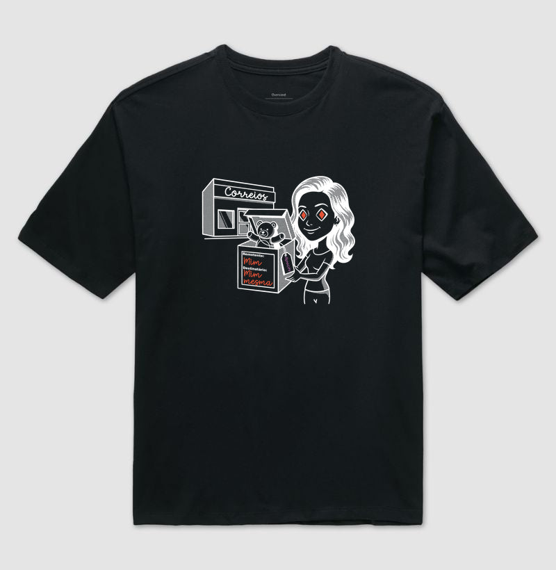 Camiseta Oversized Preta Unissex - Destinatário Importador | Exallaxe