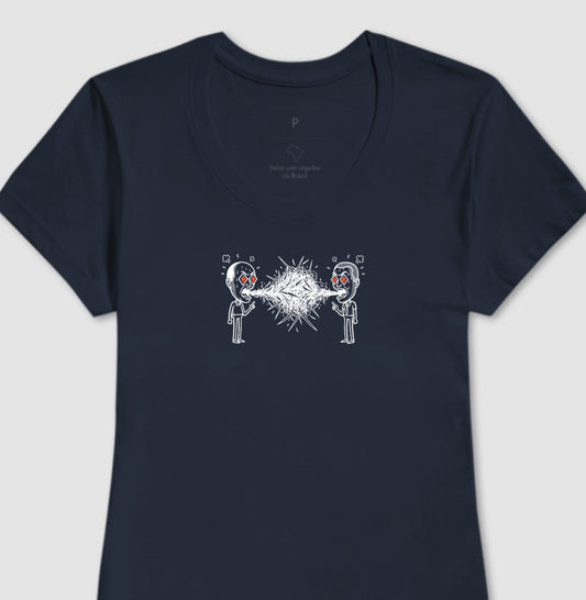Camiseta Azul Feminina - Eloquência Muda