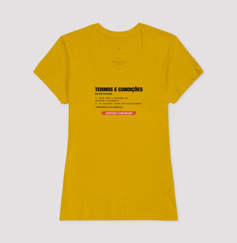 Camiseta Baby Look Mostarda - Default Honesto | Exallaxe
