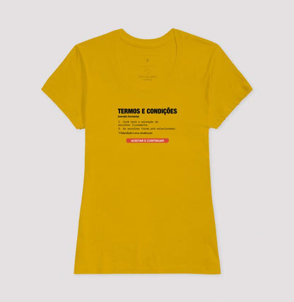 Camiseta Baby Look Mostarda - Default Honesto | Exallaxe